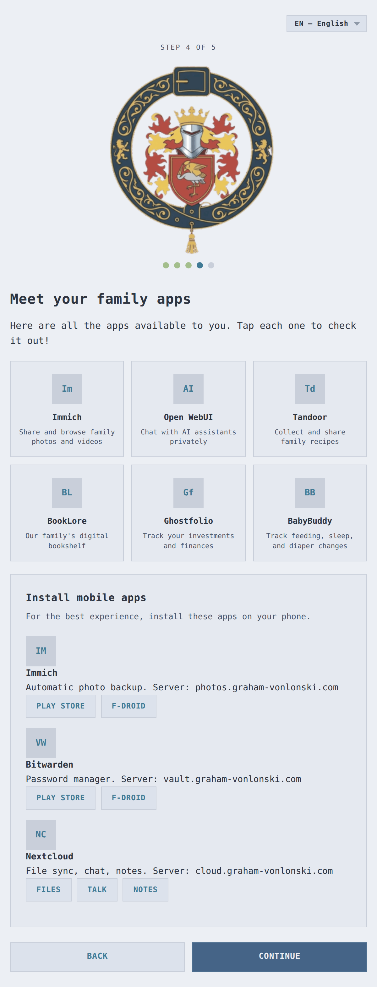 Onboarding step 4: Service tour